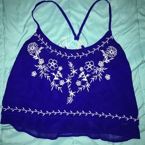 Royal blue floral tank top